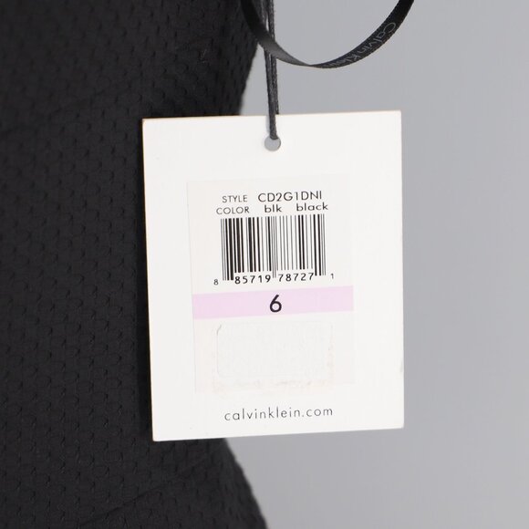 NWT CALVIN KLEIN Textured Knit Sleeveless Sheath Dress Cotton Black Size 6 - Picture 6 of 8
